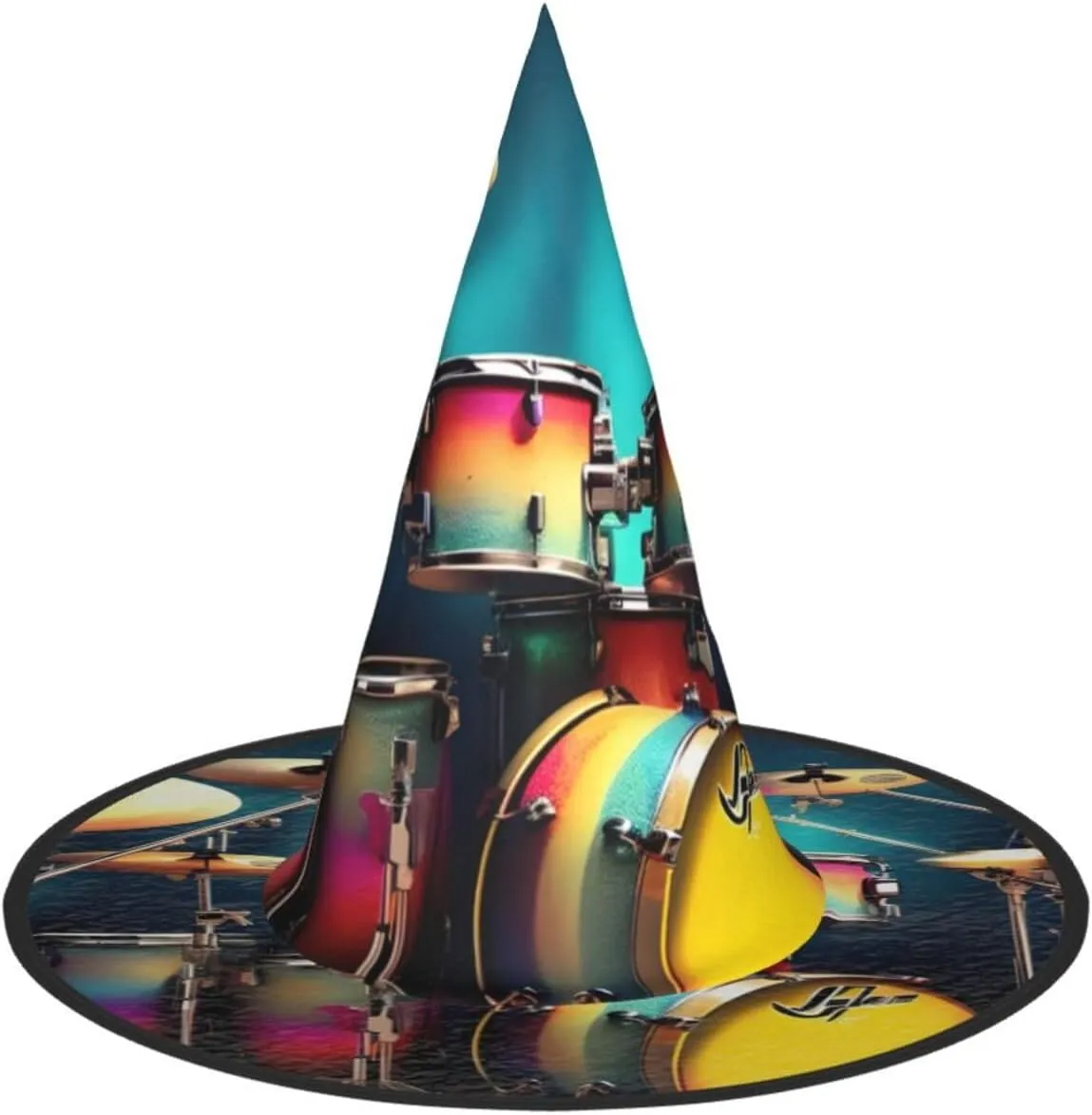 Cool Drums Set Print Funny Halloween Hats Witch Hats For Men, Women, Halloween Parties Costume Events