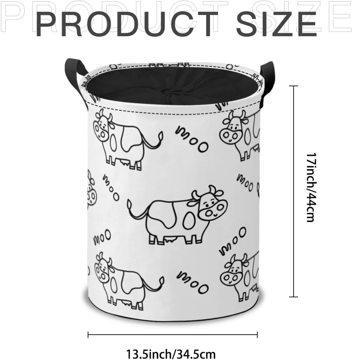 Cow Print Laundry Hamper Basket, Cute Collapsible Portable Laundry Bag, Storage Bin, Baby Laundry Basket, Toys Storage Basket, Gifts Basket, Bedroom Home Decor