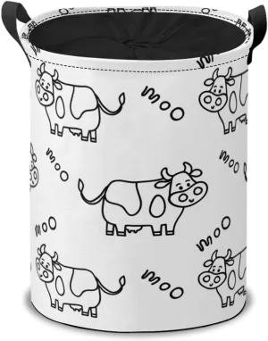 Cow Print Laundry Hamper Basket, Cute Collapsible Portable Laundry Bag, Storage Bin, Baby Laundry Basket, Toys Storage Basket, Gifts Basket, Bedroom Home Decor