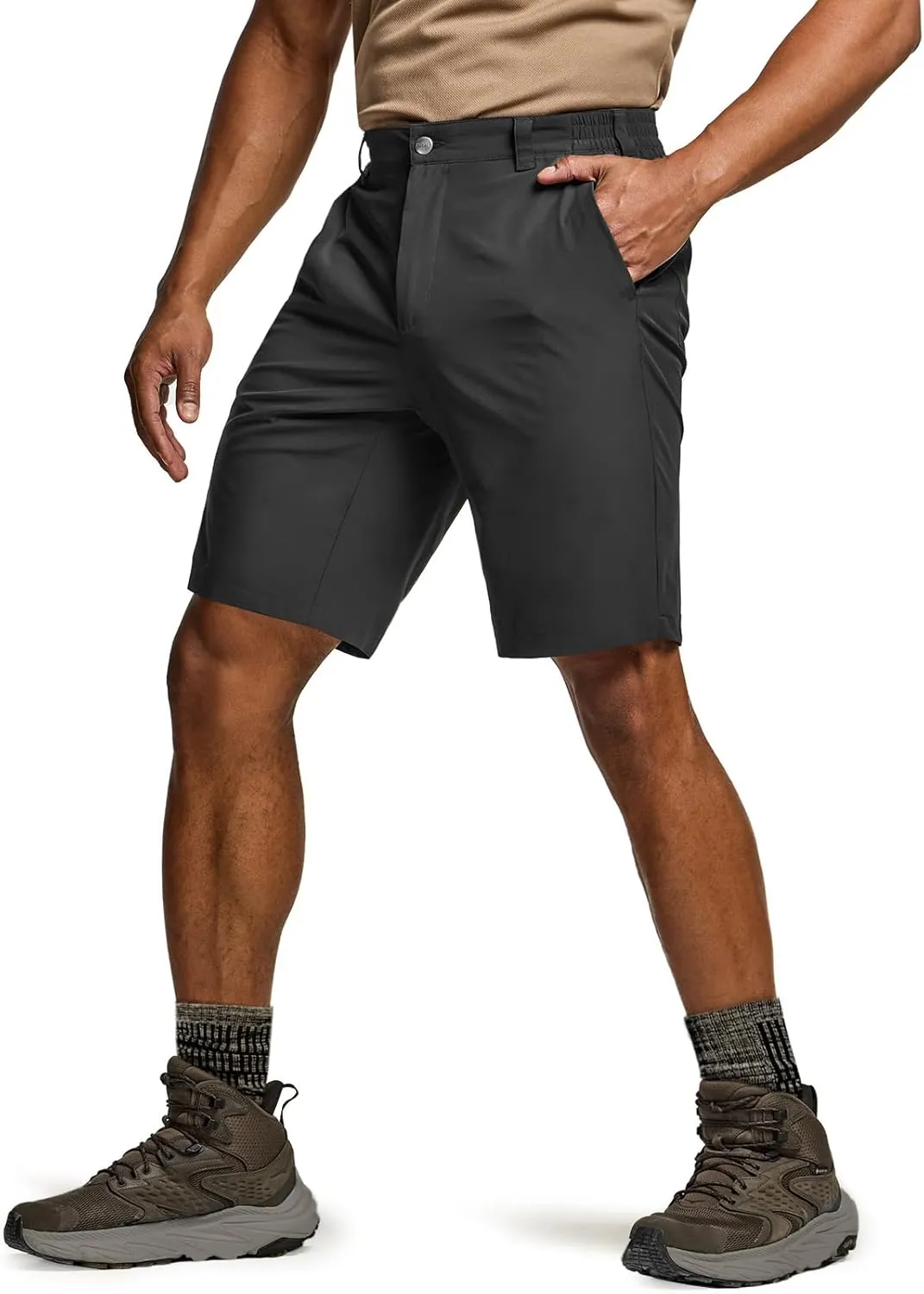 CQR Men's Quick Dry Stretch Hiking Cargo Shorts, Lightweight Water Resistant Tactical Casual, Golf & Outdoor with Pockets