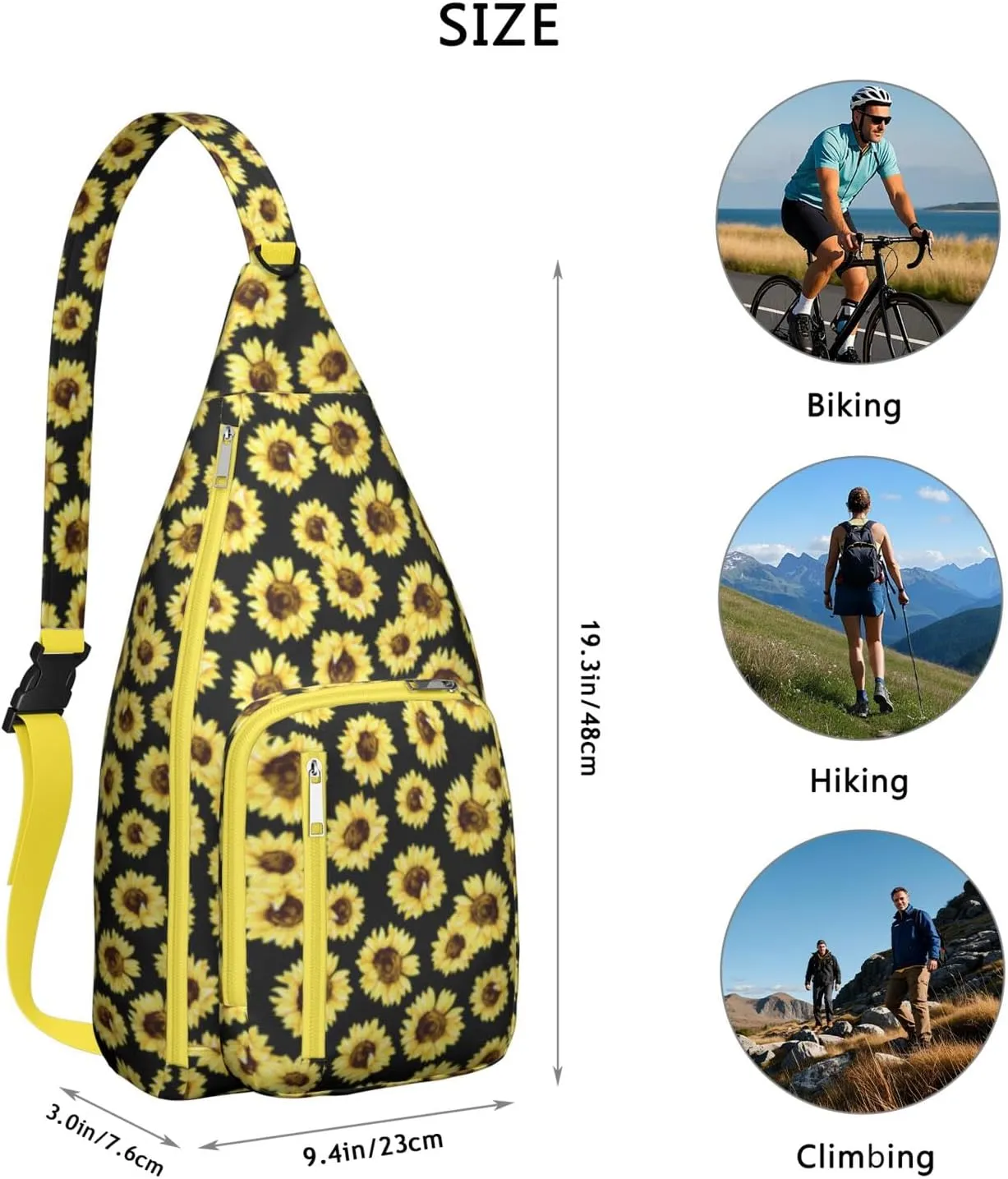 Crossbody Sling Bag Hiking TravelBackpack Lightweight Water-Resistant Trendy Casual