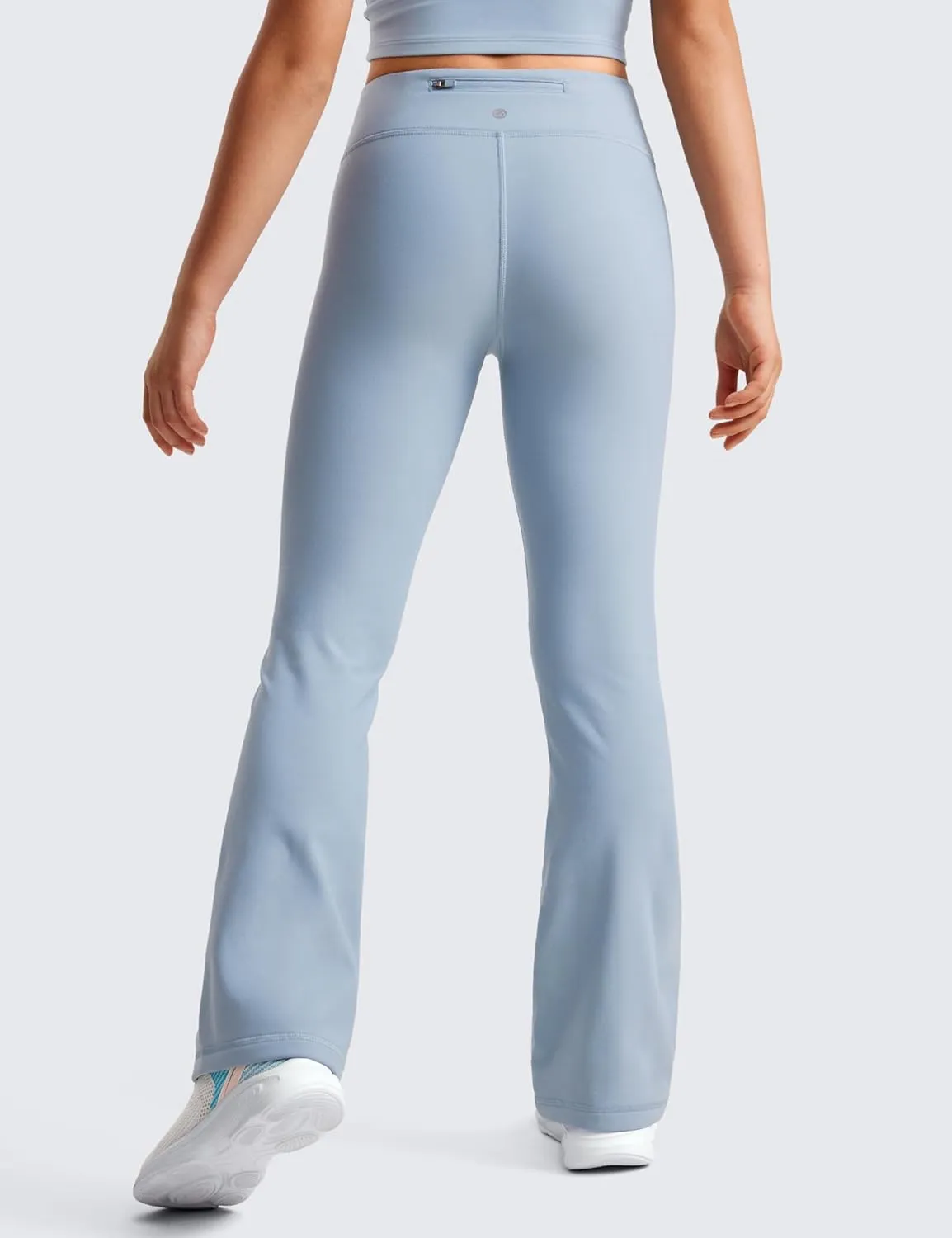 CRZ YOGA Girls Thermal Fleece Lined Flare Leggings Winter Warm Water Resistant Kids Bell Bottoms High Waist Pants Lounge Yoga
