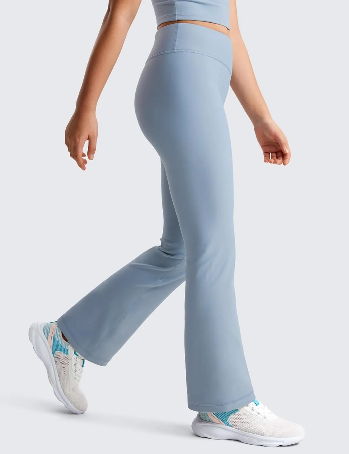 CRZ YOGA Girls Thermal Fleece Lined Flare Leggings Winter Warm Water Resistant Kids Bell Bottoms High Waist Pants Lounge Yoga