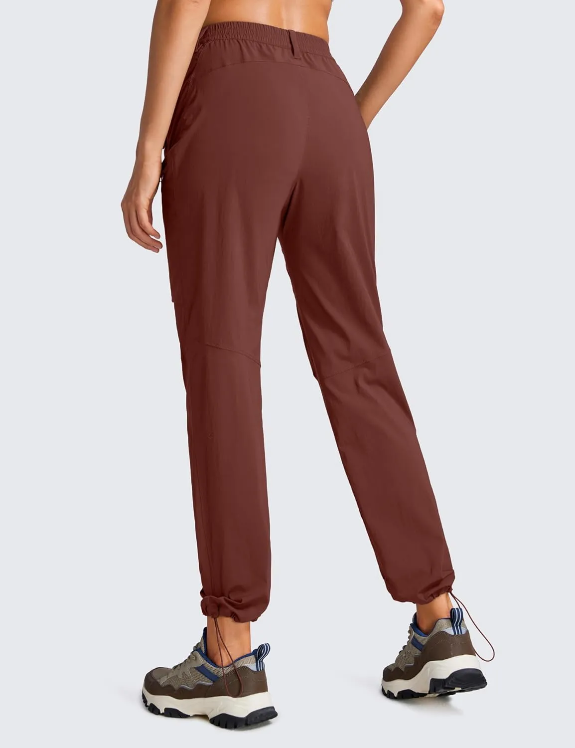 CRZ YOGA UPF 50  Hiking Cargo Pants Women Water Resistant Lightweight Outdoor Athletic Joggers with 4 Zipper Pockets
