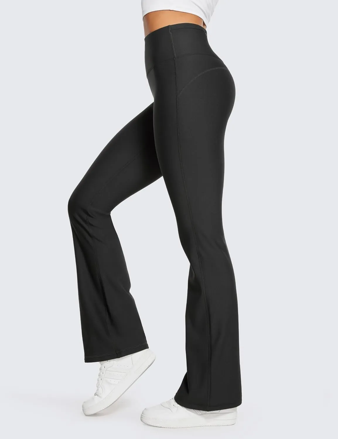 CRZ YOGA Womens Fleece Lined Flare Leggings 31" Bootcut Yoga Pants Tummy Control Winter Thermal Warm Soft Casual Lounge