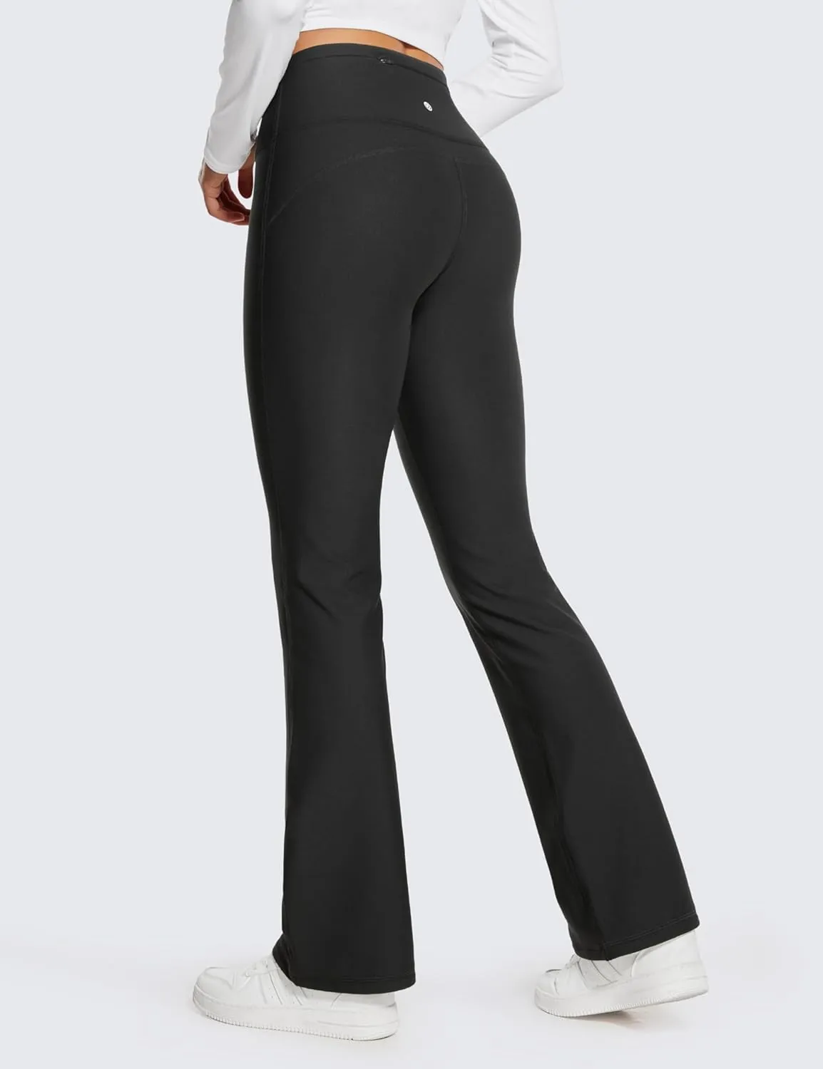 CRZ YOGA Womens Fleece Lined Flare Leggings 31" Bootcut Yoga Pants Tummy Control Winter Thermal Warm Soft Casual Lounge