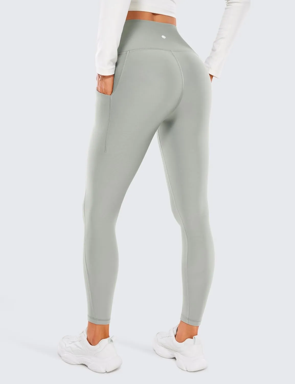 CRZ YOGA Womens Fleece Lined Leggings with Pockets 26.5" - Winter Thermal Warm Soft Water Resistant Casual Lounge Pants