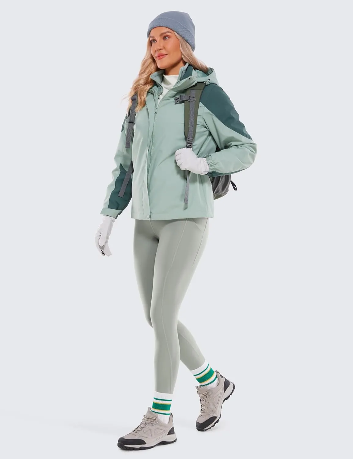 CRZ YOGA Womens Fleece Lined Leggings with Pockets 26.5" - Winter Thermal Warm Soft Water Resistant Casual Lounge Pants
