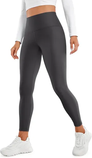 CRZ YOGA Womens Fleece Lined Soft Leggings 26.5" - Lounge Yoga Winter Warm Water Resistant High Waist Casual Thermal Pants