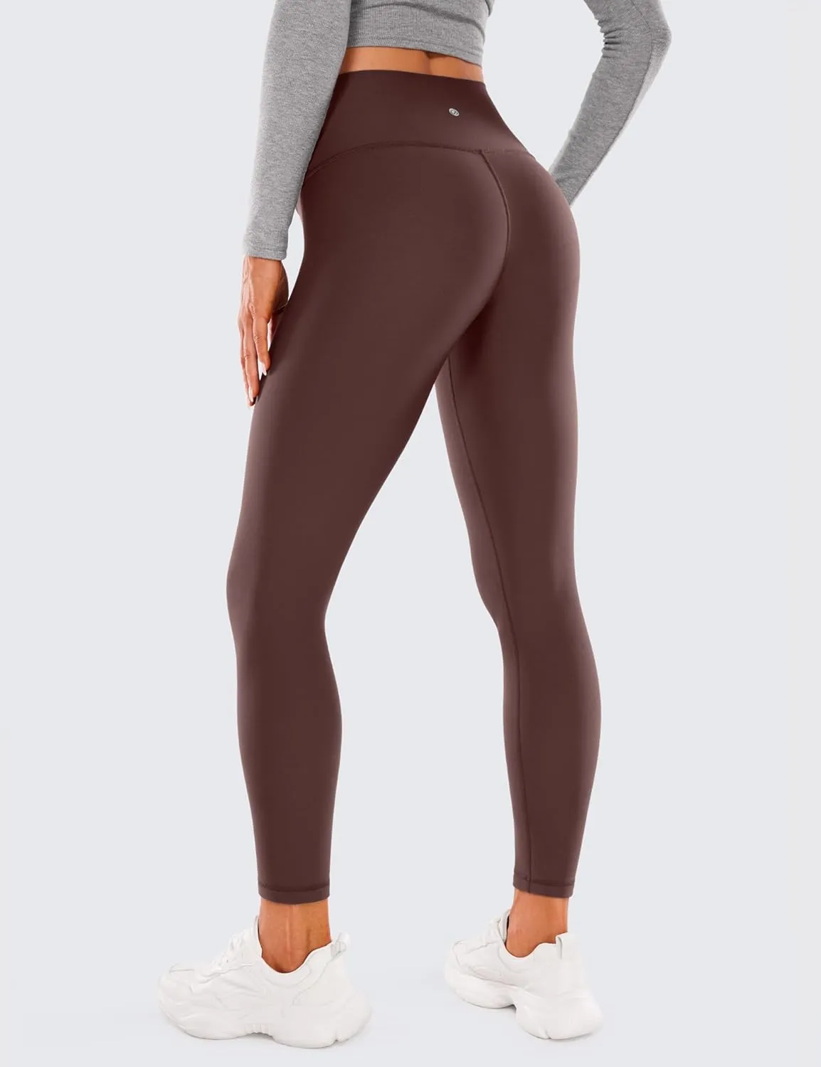 CRZ YOGA Womens Fleece Lined Soft Leggings 26.5" - Lounge Yoga Winter Warm Water Resistant High Waist Casual Thermal Pants