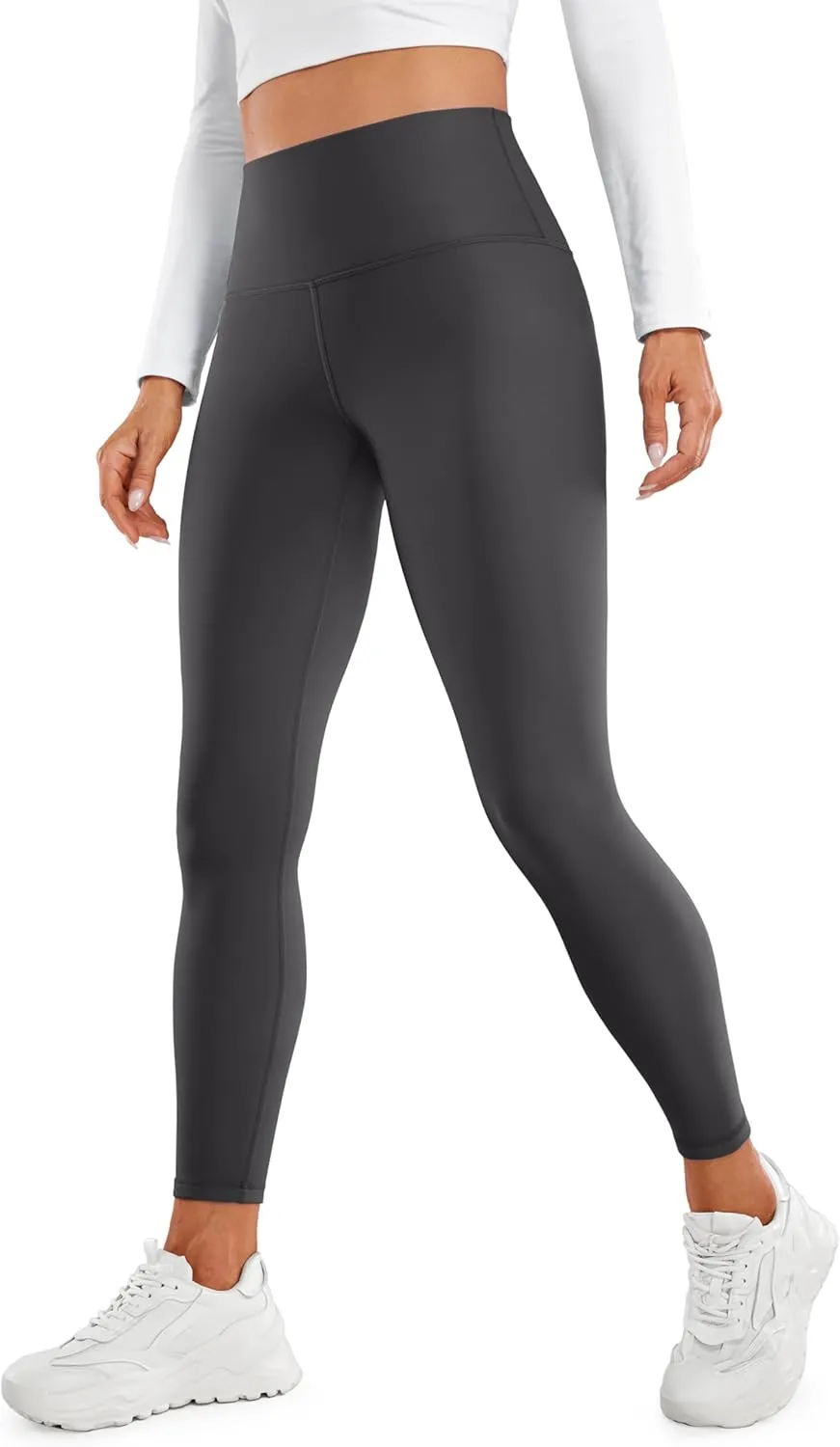 CRZ YOGA Womens Fleece Lined Soft Leggings 26.5" - Lounge Yoga Winter Warm Water Resistant High Waist Casual Thermal Pants