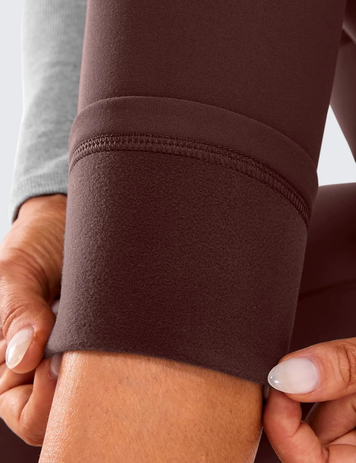 CRZ YOGA Womens Fleece Lined Soft Leggings 26.5" - Lounge Yoga Winter Warm Water Resistant High Waist Casual Thermal Pants