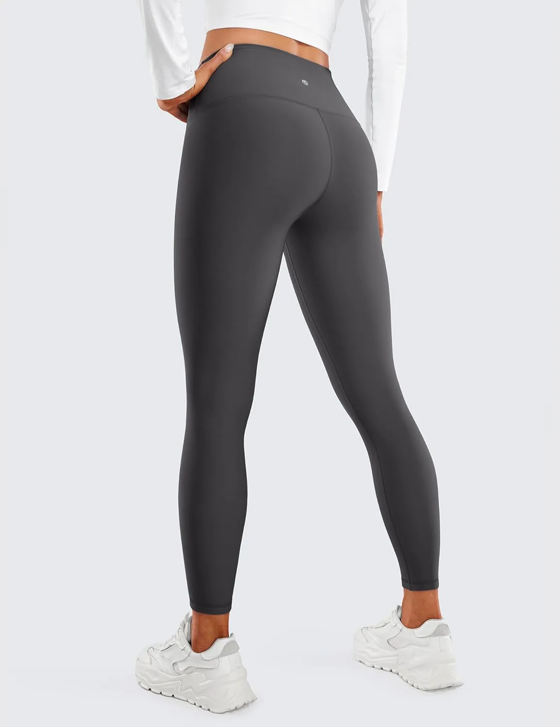 CRZ YOGA Womens Fleece Lined Soft Leggings 26.5" - Lounge Yoga Winter Warm Water Resistant High Waist Casual Thermal Pants