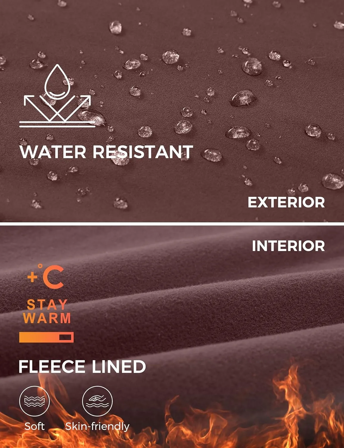 CRZ YOGA Womens Fleece Lined Soft Leggings 26.5" - Lounge Yoga Winter Warm Water Resistant High Waist Casual Thermal Pants