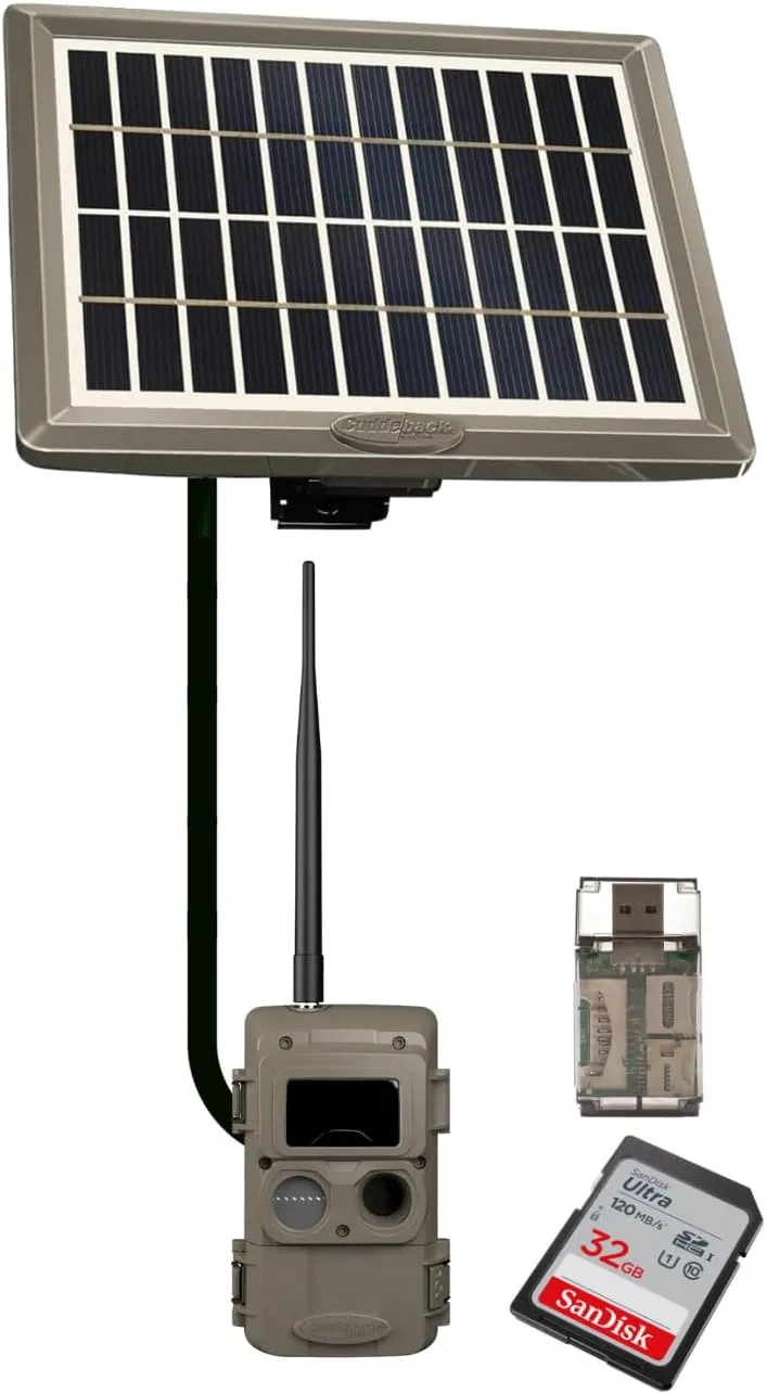 Cuddeback CuddeLink Wireless Trail Camera System - 3rd Gen Sensor for Wildlife Monitoring - Fast Trigger Speeds Bundle with 32 GB Memory Cards, Card Reader, and Trail Camera Accesories (4 Items)