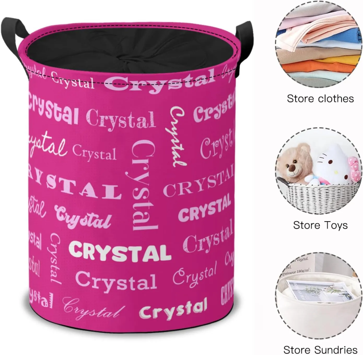 Custom Name Laundry Hamper Basket, Personalized Collapsible Portable Laundry Bag with Name, Storage Bins Baskets, Baby Boys Girls Laundry Basket,Toys Storage Basket, Gifts Basket, Bedroom Home Decor