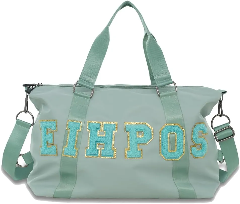 ,Custom Sport Gym Bags,Ballet Bag,Sewing Chenille Letters Travel Duffel Bag