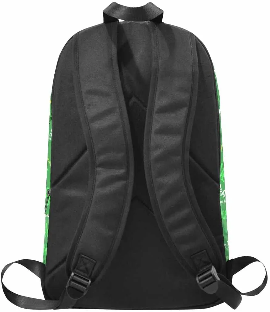 Customized Name Backpack Custom Green Name Logo Shoulder Bag Personalized Monogram Knapsack Backpack Fashion Daypack for Hiking Camping Work