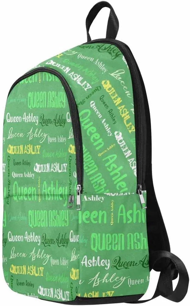 Customized Name Backpack Custom Green Name Logo Shoulder Bag Personalized Monogram Knapsack Backpack Fashion Daypack for Hiking Camping Work