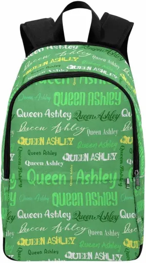 Customized Name Backpack Custom Green Name Logo Shoulder Bag Personalized Monogram Knapsack Backpack Fashion Daypack for Hiking Camping Work