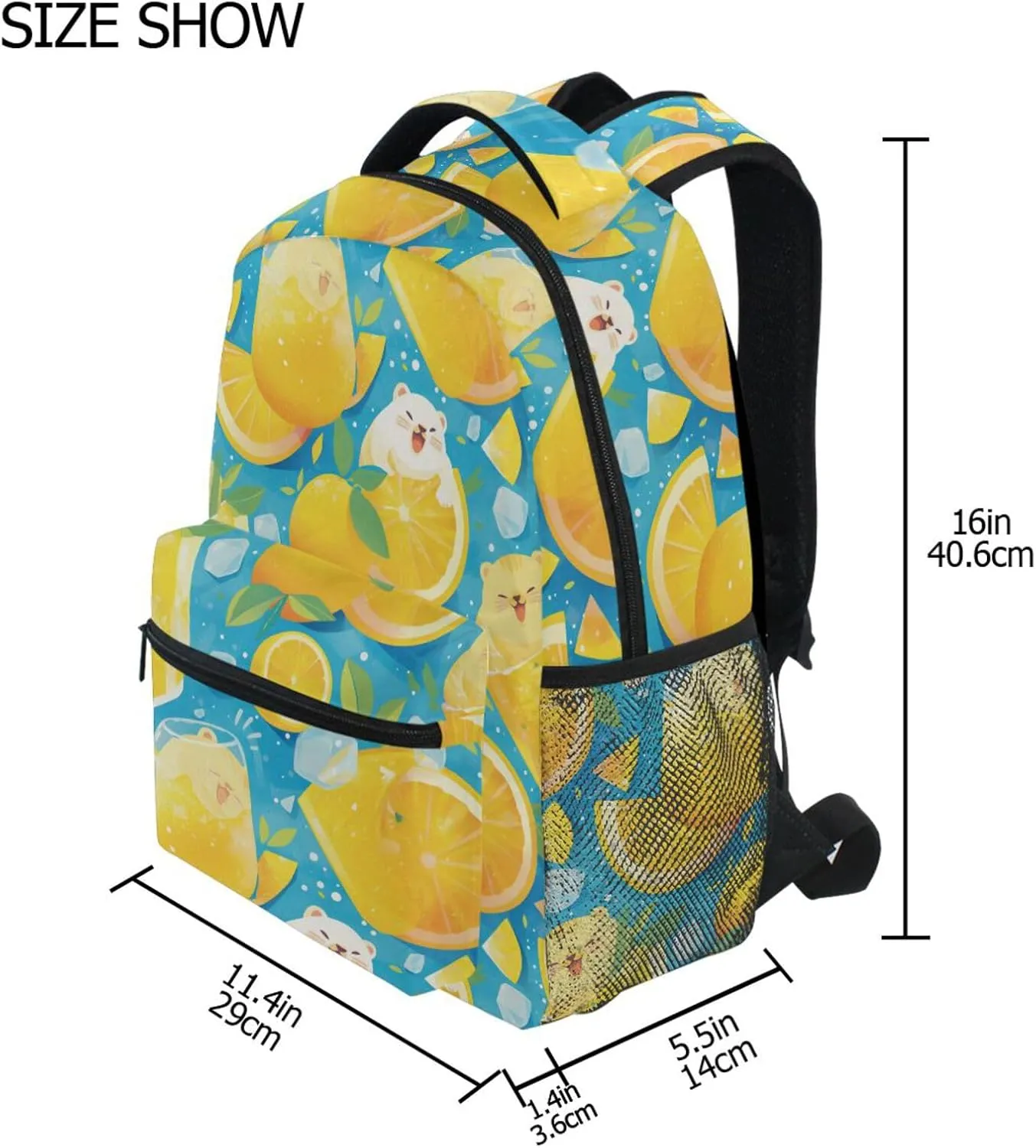 Cute Backpack for Men and Women Fashion Diaper Bag Backpack with Chest Strap for College Work Lemons & Limes Style