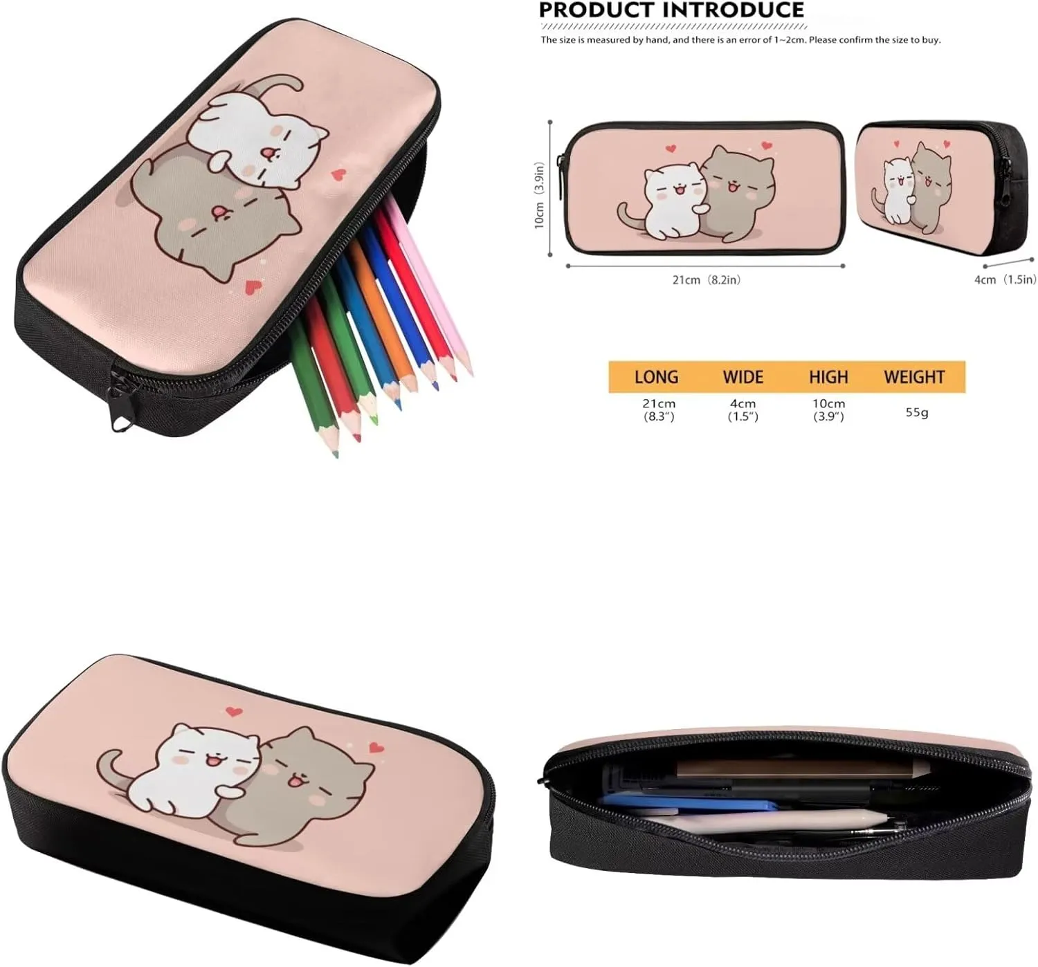 Cute Cat Print Backpack for School with Laptop Compartment 10-20Y Large Capacity Portable Crossbody School Bag Oil Proof Fashion Insulated Bags for High School University