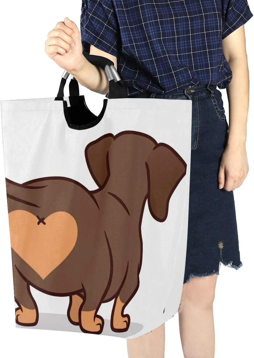 Cute Dachshund Dog Laundry Basket Clothes Hamper Collapsible Durable Dirty Clothes Large Storage Laundry Organizer
