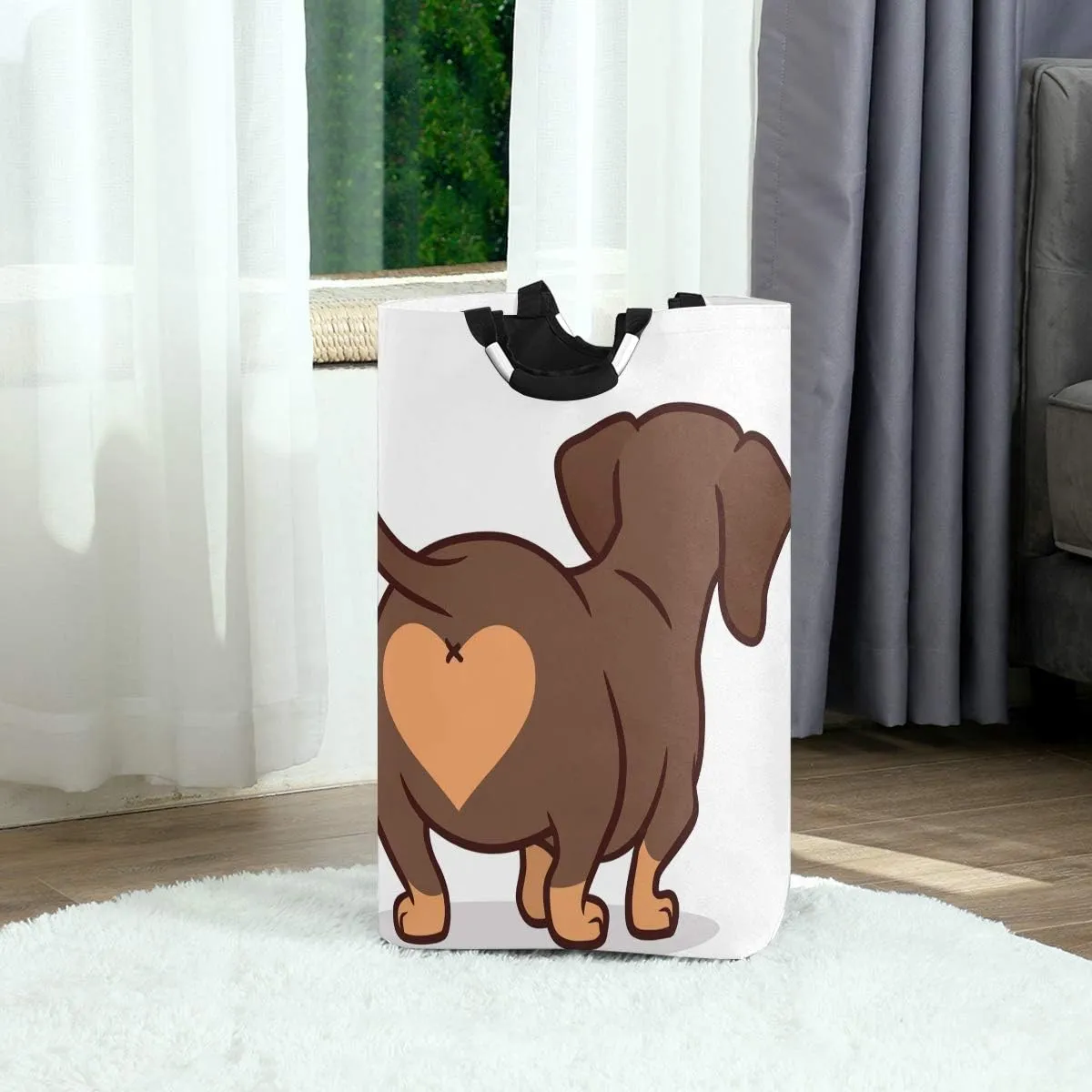Cute Dachshund Dog Laundry Basket Clothes Hamper Collapsible Durable Dirty Clothes Large Storage Laundry Organizer