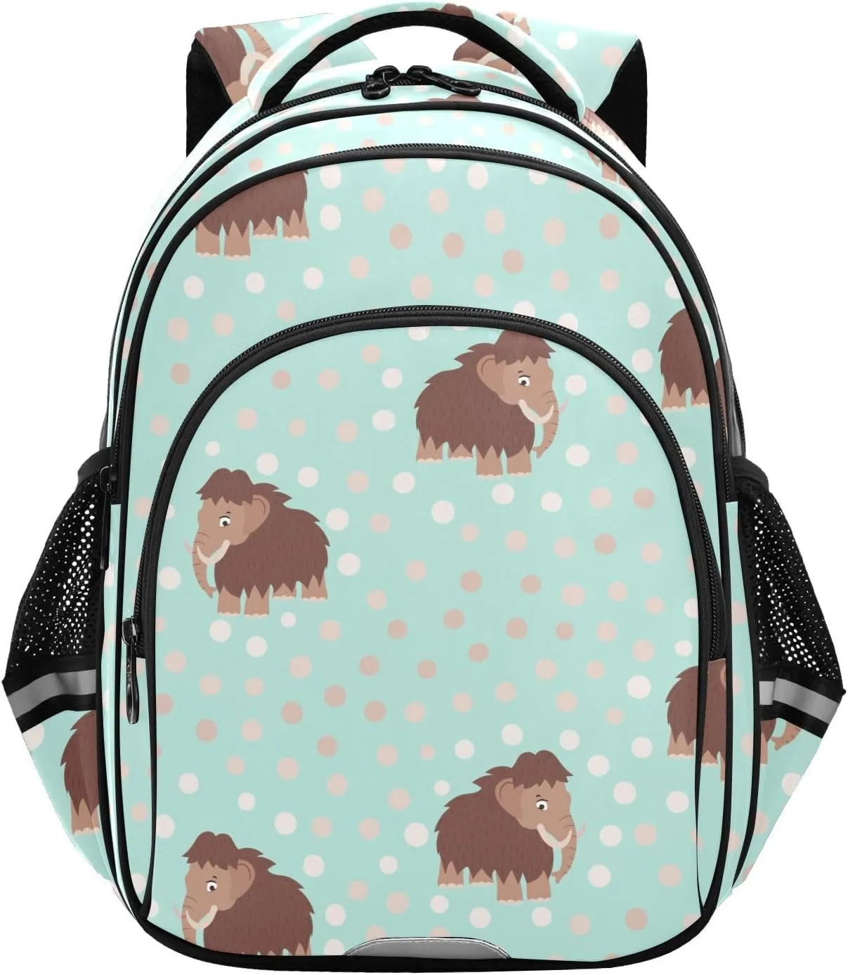 Cute Mammoth Pattern Backpack for Kids Elementary School Bag Boys Girls Bookbag Travel Backpack Daypack