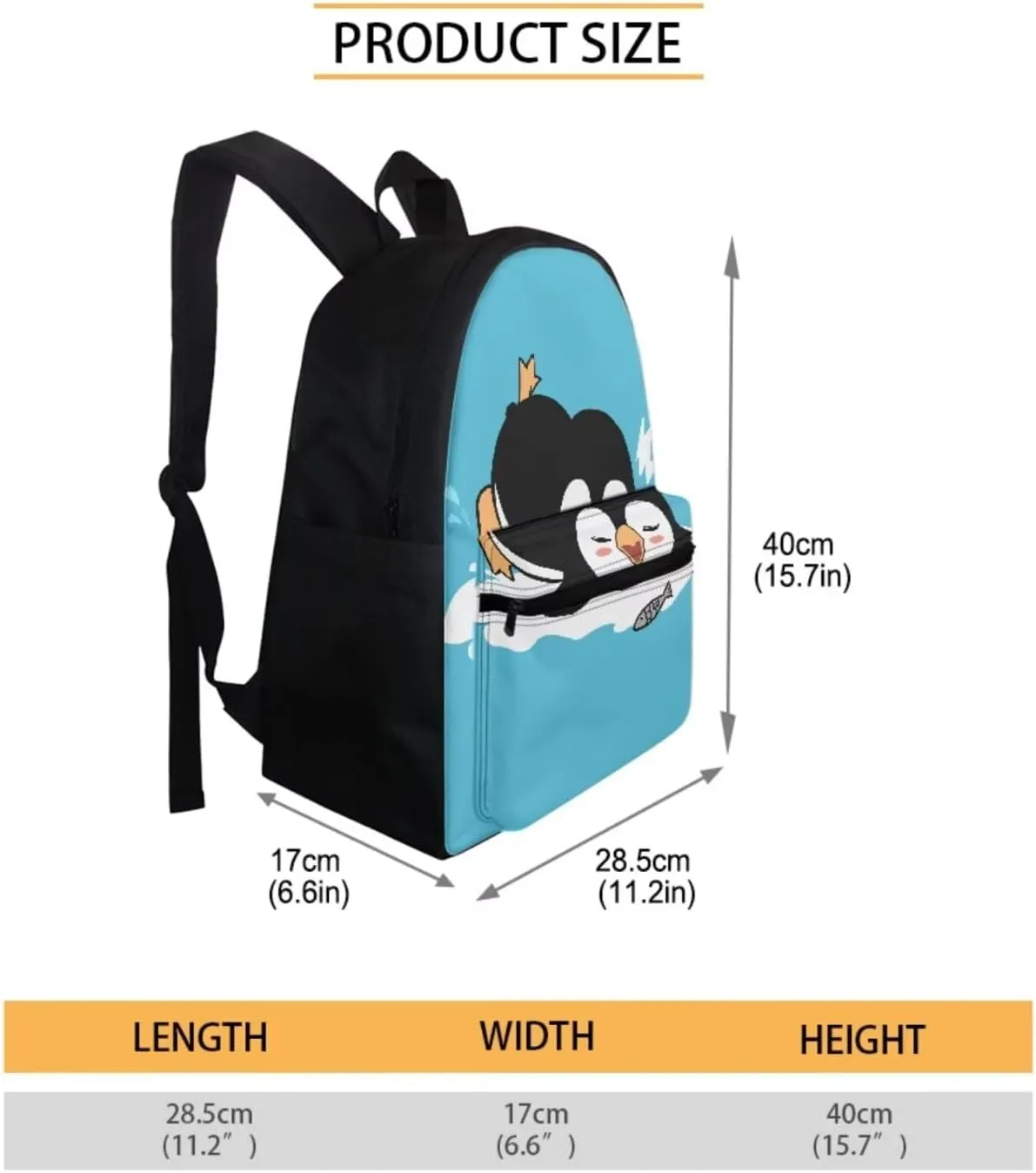 Cute Penguin School Bag With Lunch Box for Girls Boys Ages 8-10/10-12 Kids Bookbag Elementary Primary School Backpack Pencil Case Lunchbag Set 3 In 1 Back To School Bagpack Blue