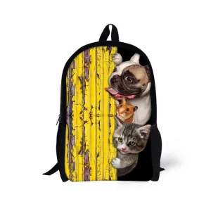 Cute Pet Dog Cat - Primary School Bag