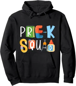 Cute Pre-K Squad Teachers Early Childhood PreSchool Spirit Pullover Hoodie
