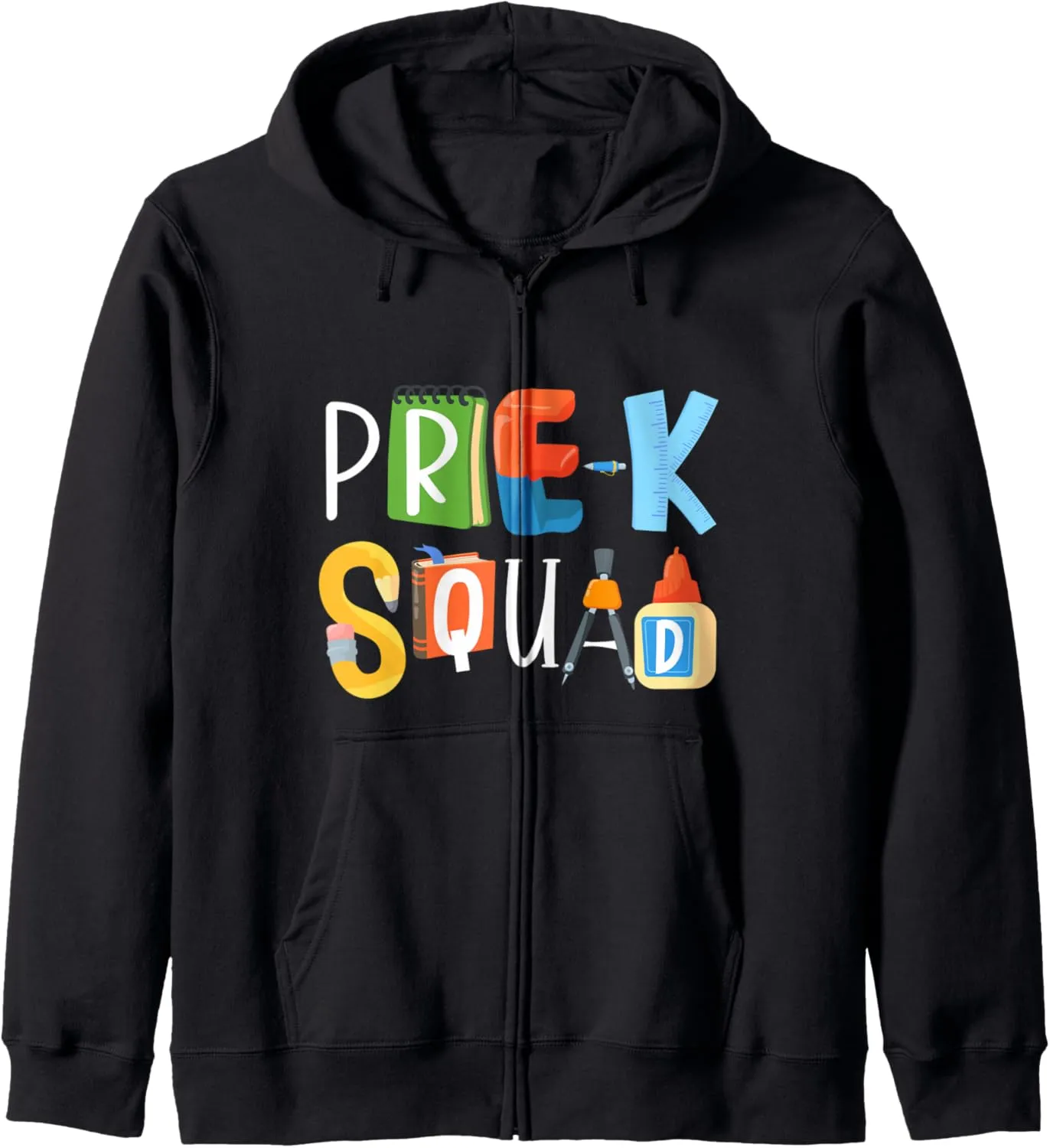Cute Pre-K Squad Teachers Early Childhood PreSchool Spirit Zip Hoodie