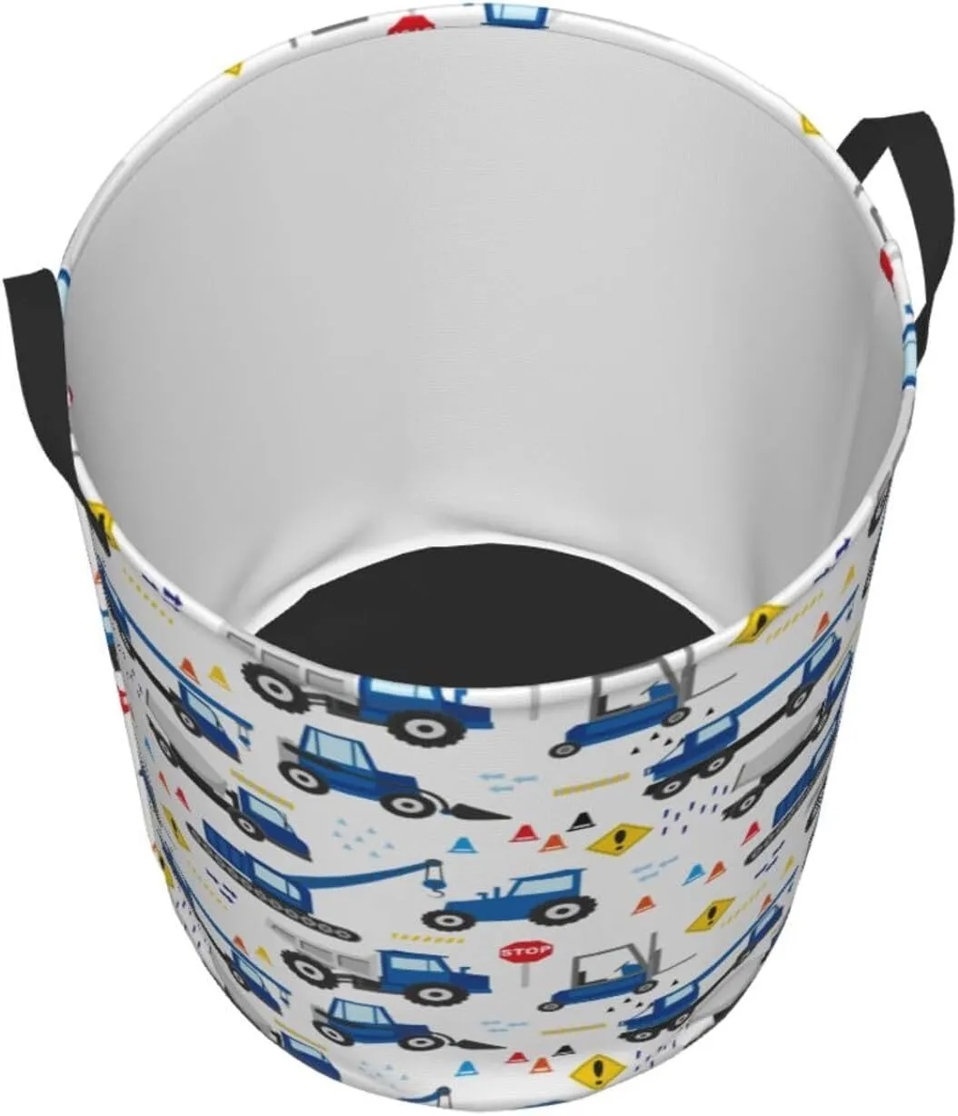Cute Truck Tractor Laundry Basket Cartoon Construction Laundry Hamper Funny Car Small Laundry Hamper With Handle, For Room Decor, Nursery Hamper,Gift Baskets,Toys，Home Organizer