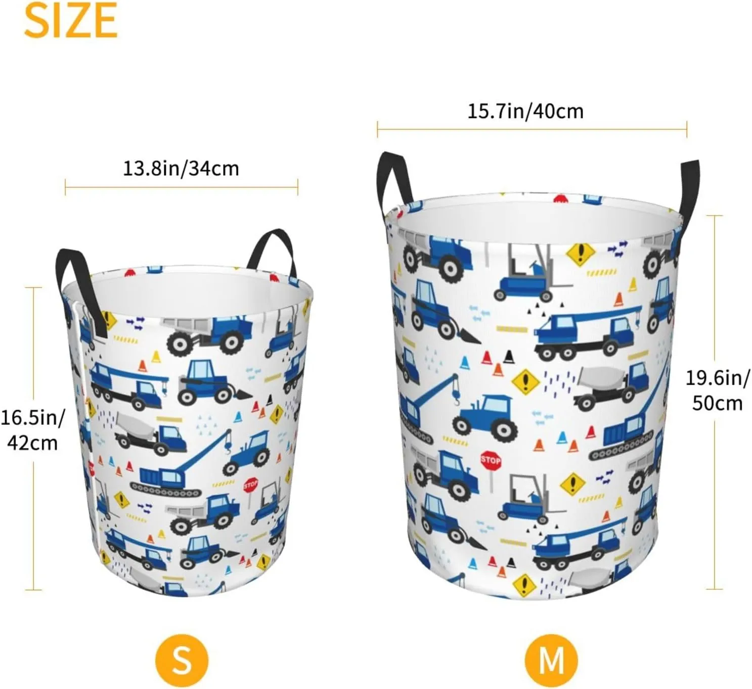 Cute Truck Tractor Laundry Basket Cartoon Construction Laundry Hamper Funny Car Small Laundry Hamper With Handle, For Room Decor, Nursery Hamper,Gift Baskets,Toys，Home Organizer