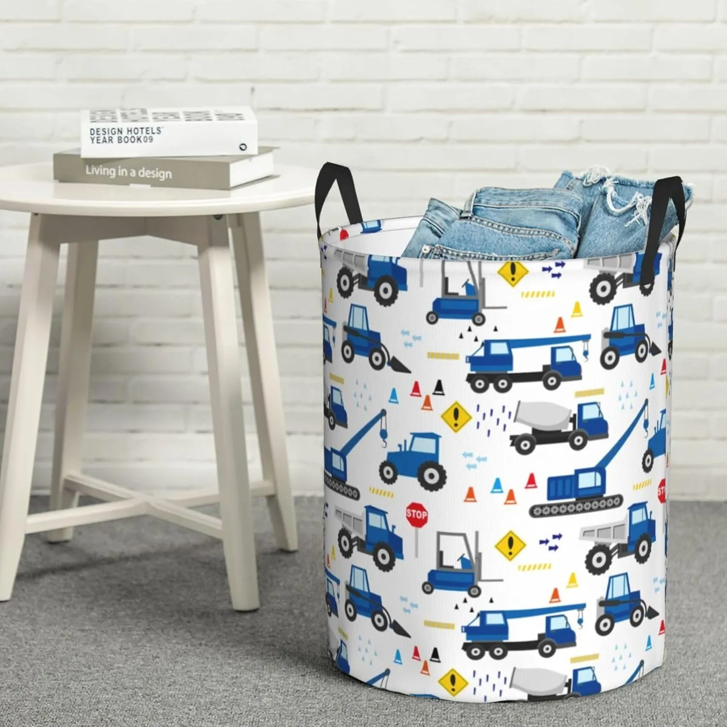 Cute Truck Tractor Laundry Basket Cartoon Construction Laundry Hamper Funny Car Small Laundry Hamper With Handle, For Room Decor, Nursery Hamper,Gift Baskets,Toys，Home Organizer