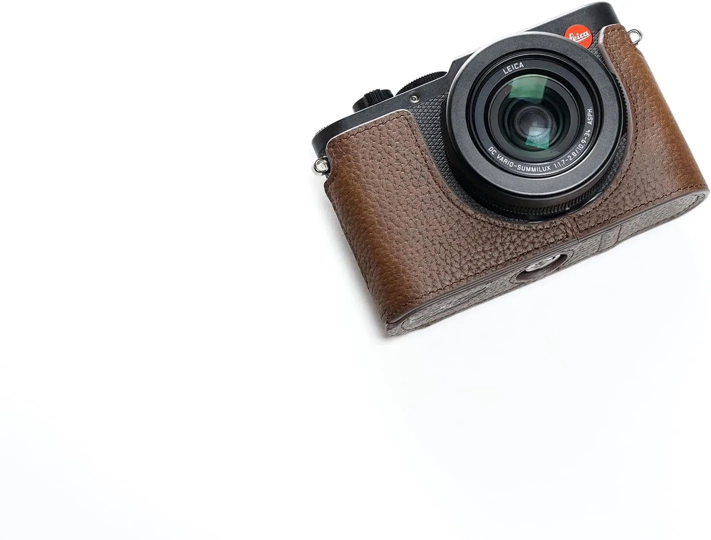 D-Lux 8 Camera Case, Handmade Genuine Real Leather Half Camera Case Bag Cover for Leica D-Lux 8 Camera Bottom Opening Version   Hand Strap (Coffee)