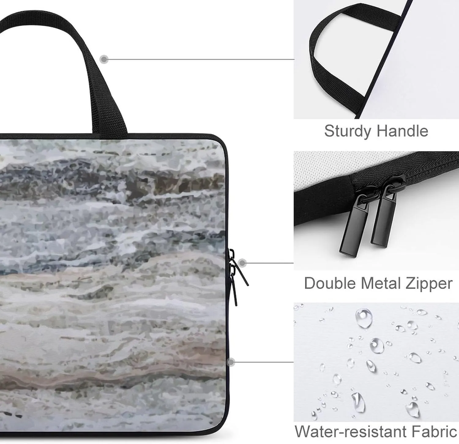 Daisy Flower Blue Laptop Bag Waterproof Dustproof Crack Proof Large Capacity