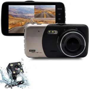 Dash Camera for Cars, Maso 4" 1080P HD Dual Lens DVR IPS FHD Dashboard Cam 170° Wide Angle in Car Vehicle Driving DVR Recorder with G-Sensor Parking Monitor WDR Loop Recording Night Vision