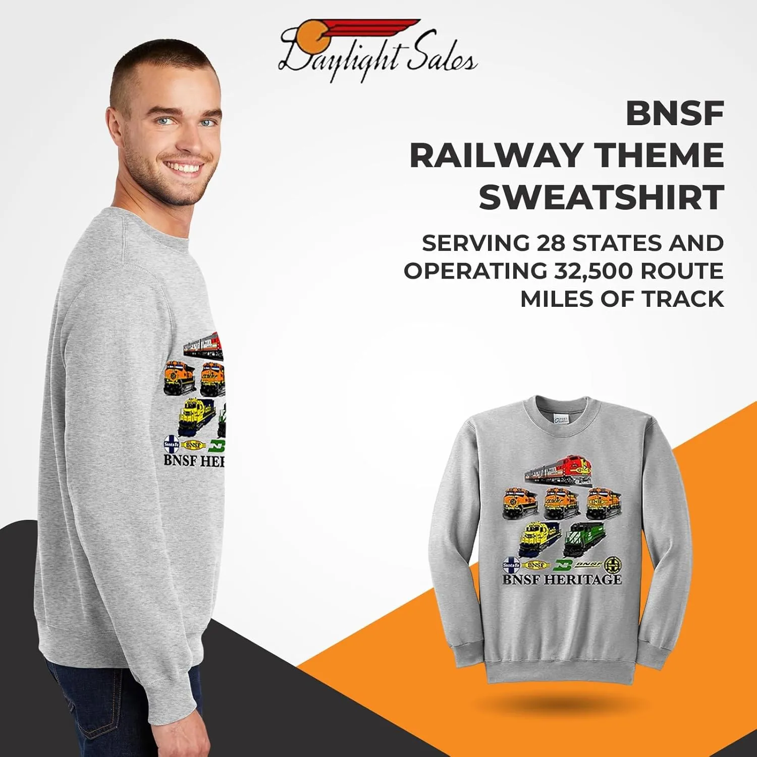 Daylight Sales BNSF Heritage Authentic Railroad Sweatshirt [14]