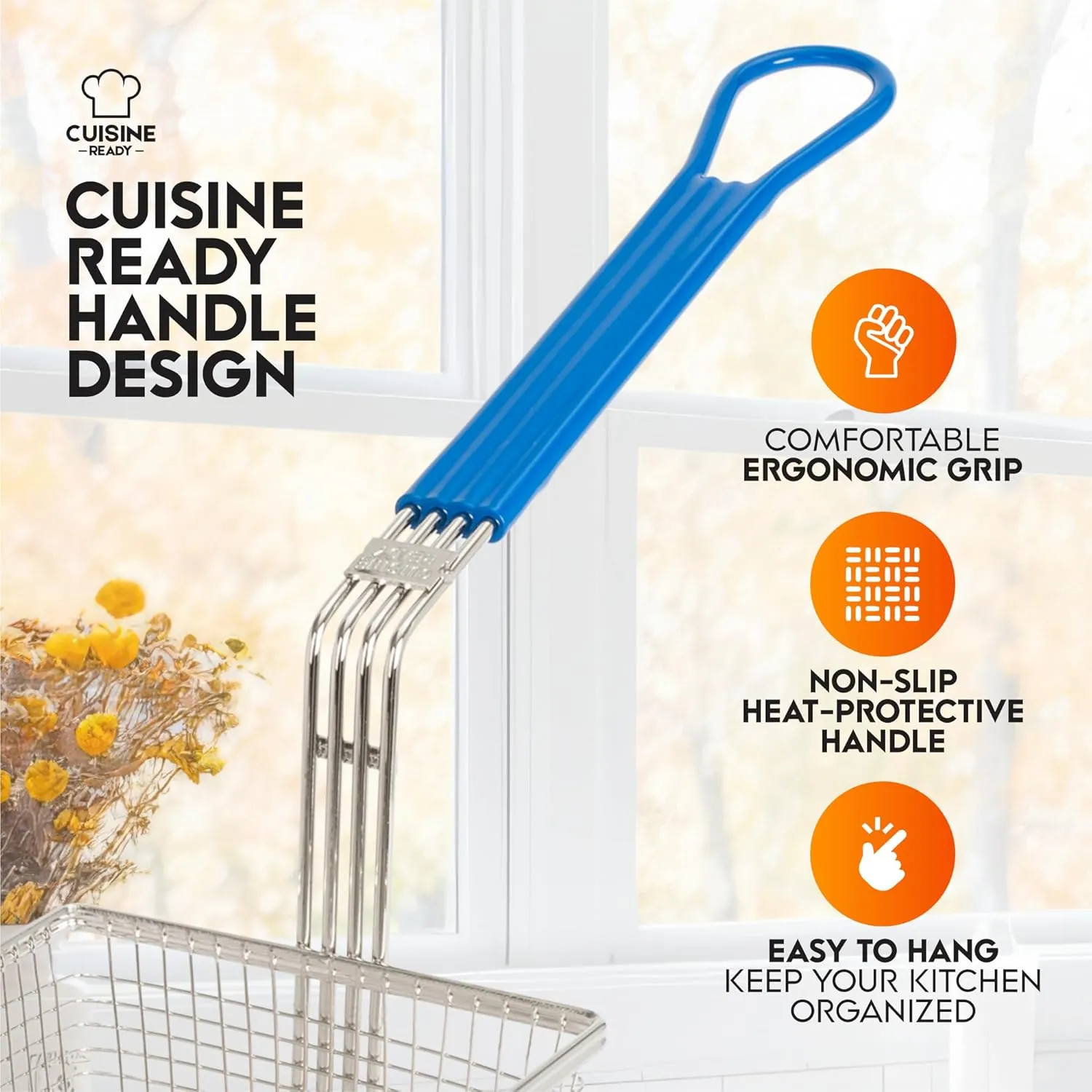 Deep Fryer Basket | 2 Pack | Commercial Fry Basket with Handle | 13.25" x 6.5" x 5.9" | Heavy Duty Restaurant Quality