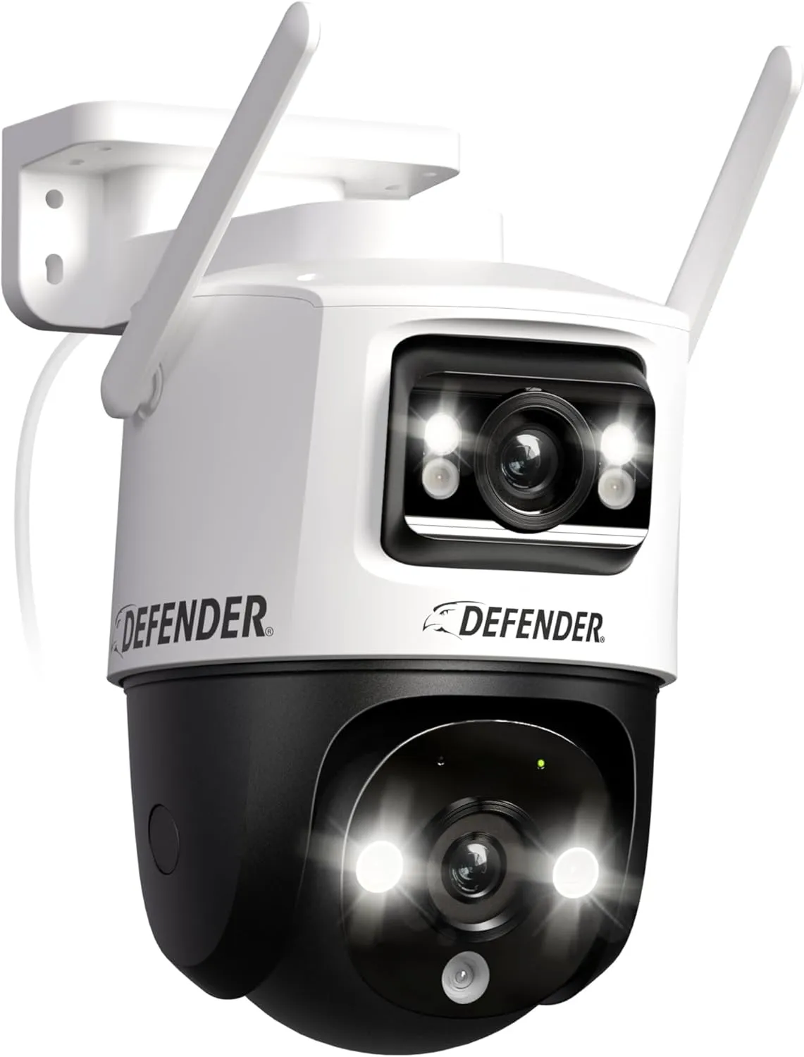 Defender AI Powered Guard Pro 3K Plus Dual Lens PTZ WiFi 6/Bluetooth Security Camera, Plug-in Power Cameras for Home Security, AI Human/Vehicle Detection, 1 x 64 GB SD Card, Mobile App 1 Pack