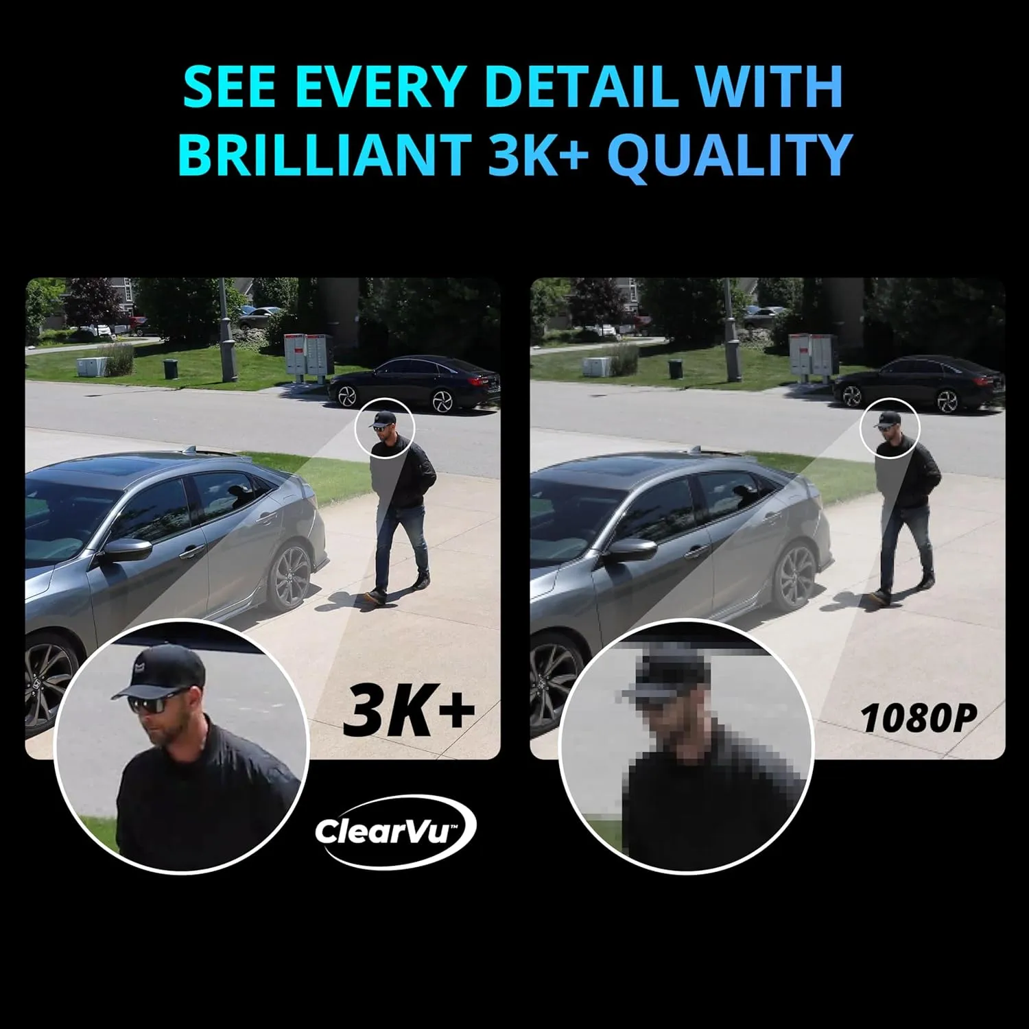 Defender AI Powered Guard Pro 3K Plus Dual Lens PTZ WiFi 6/Bluetooth Security Camera, Plug-in Power Cameras for Home Security, AI Human/Vehicle Detection, 1 x 64 GB SD Card, Mobile App 1 Pack