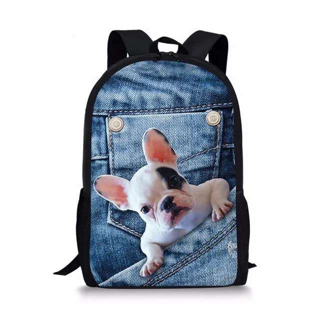 Denim Cat - Primary School Bag