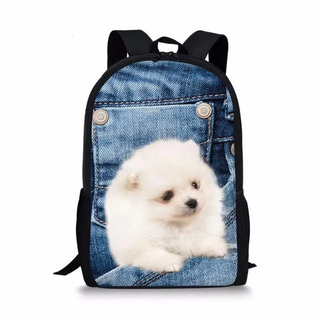 Denim Cat - Primary School Bag