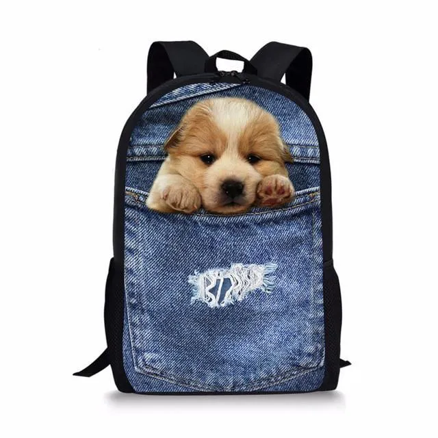 Denim Cat - Primary School Bag