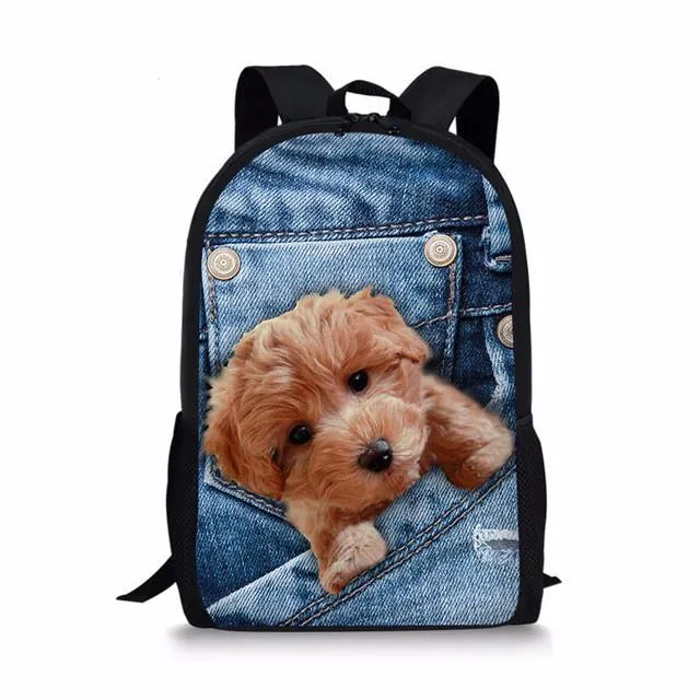 Denim Cat - Primary School Bag