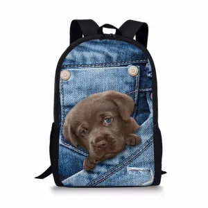 Denim Cat - Primary School Bag