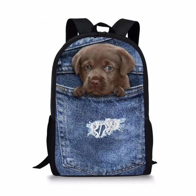 Denim Cat - Primary School Bag