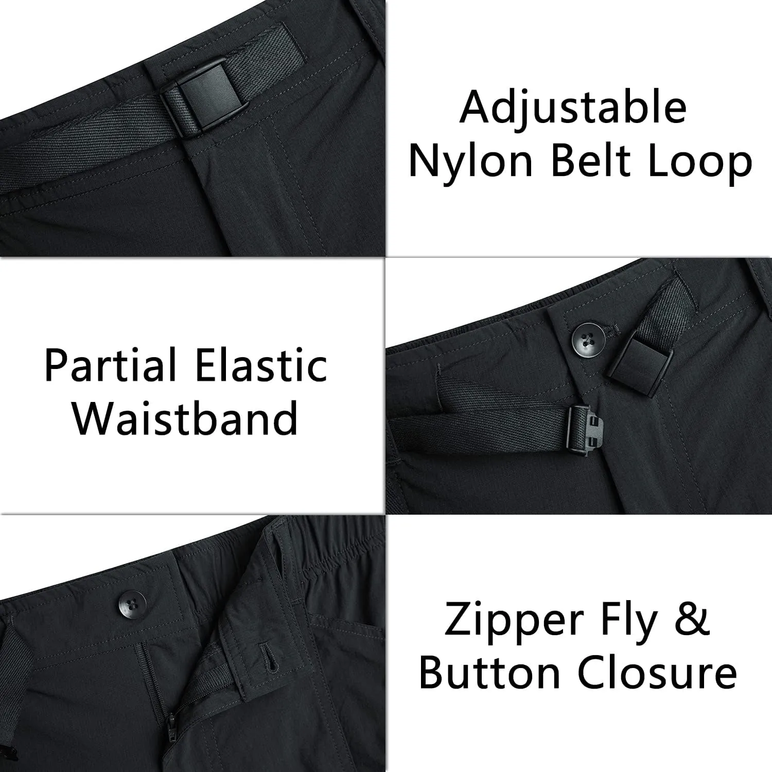 Derminpro Men's Quick Dry Stretch Water Resistant Golf Hiking Shorts with Multi Pockets